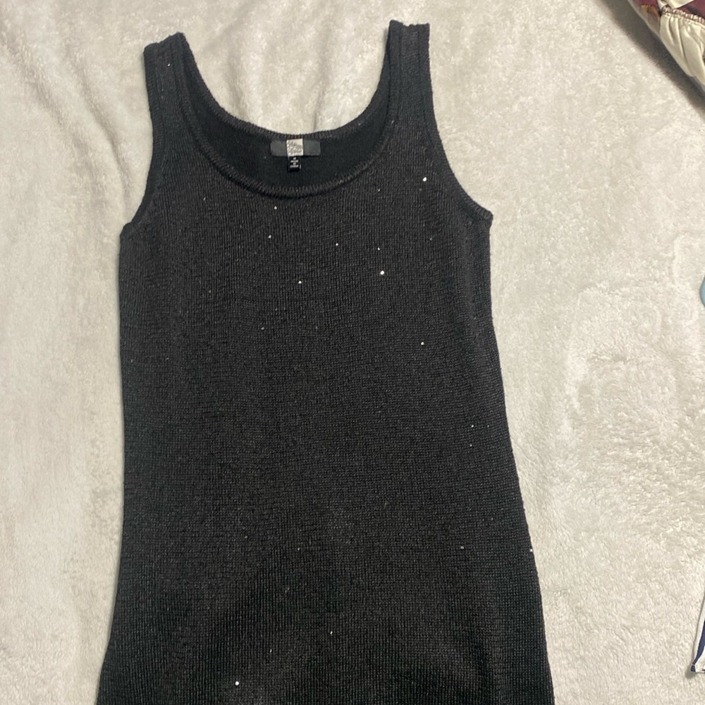 Saks Fifth Avenue black sequined tank top 
Asking $30